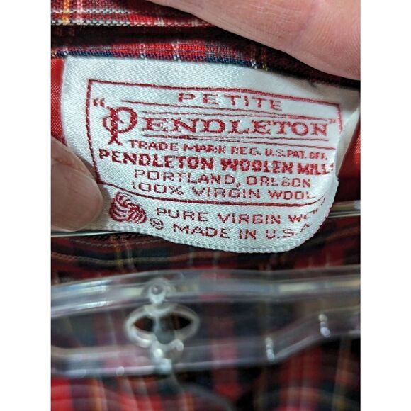 Pendleton Women's 14P  Green Plaid Summer Weight Wool Pleated Skirt - Picture 2 of 6